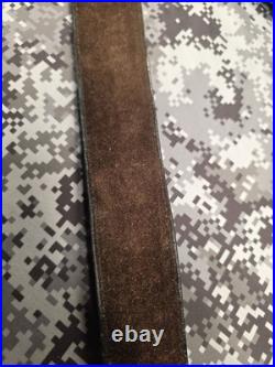 Browning Tooled Stitched Suede Backed Leather Rifle Sling With Swivels