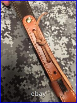 Browning Tooled Weave Stitched Suede Backed Leather Rifle Sling W Swivels