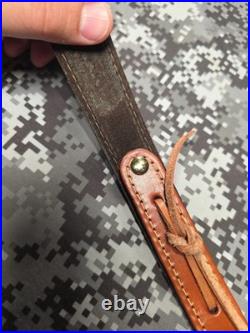 Browning Tooled Weave Stitched Suede Backed Leather Rifle Sling W Swivels