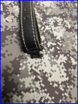 Browning White Stitched Design Black Leather Rifle Gun Sling With Swivels