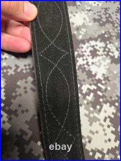 Browning White Stitched Design Black Leather Rifle Gun Sling With Swivels