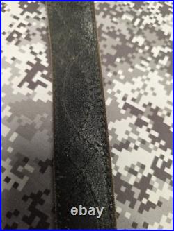 Browning White Stitched Design Black Leather Rifle Sling With Swivels