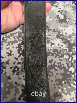 Browning White Stitched Design Black Leather Rifle Sling With Swivels
