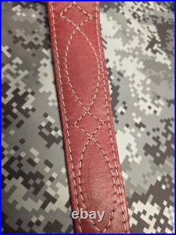 Browning White Stitched Design Suede Backed Leather Rifle Gun Sling W Swivels