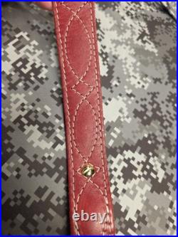 Browning White Stitched Design Suede Backed Leather Rifle Gun Sling W Swivels