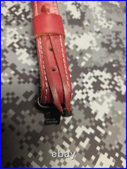 Browning White Stitched Design Suede Backed Leather Rifle Gun Sling W Swivels
