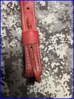 Browning White Stitched Design Suede Backed Leather Rifle Gun Sling W Swivels