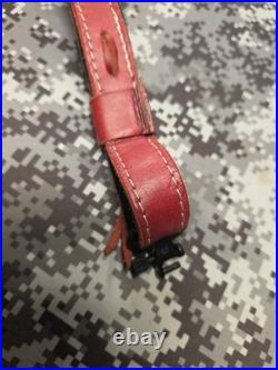 Browning White Stitched Design Suede Backed Leather Rifle Gun Sling W Swivels