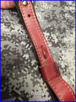 Browning White Stitched Design Suede Backed Leather Rifle Gun Sling W Swivels