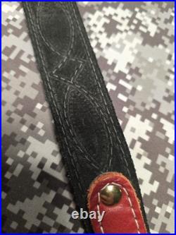 Browning White Stitched Design Suede Backed Leather Rifle Gun Sling W Swivels