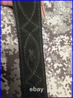 Browning White Stitched Design Suede Backed Leather Rifle Gun Sling W Swivels