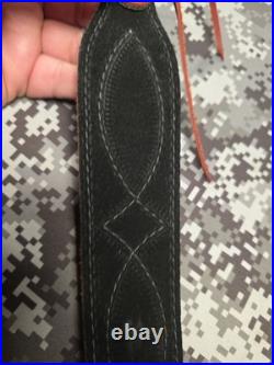 Browning White Stitched Design Suede Backed Leather Rifle Gun Sling W Swivels