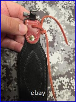Browning White Stitched Design Suede Backed Leather Rifle Gun Sling W Swivels