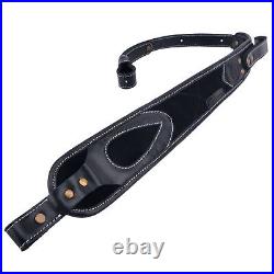 Buffalo Hide Leather Padded Rifle Gun Sling Handmade Stitched Hunting Belt Strap