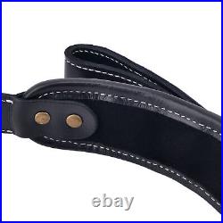 Buffalo Hide Leather Padded Rifle Gun Sling Handmade Stitched Hunting Belt Strap