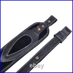 Buffalo Hide Leather Padded Rifle Gun Sling Handmade Stitched Hunting Belt Strap