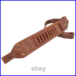 Buffalo Hide Leather Rifle Sling With Ammo Loops, Gun Straps For 308 30-06 45-70