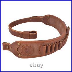 Buffalo Hide Leather Rifle Sling With Ammo Loops, Gun Straps For 308 30-06 45-70