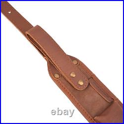 Buffalo Hide Leather Rifle Sling With Ammo Loops, Gun Straps For 308 30-06 45-70