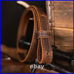 Buffalo Leather Gun Sling Handmade Amish Craftsmanship, Adjustable 30 to 42