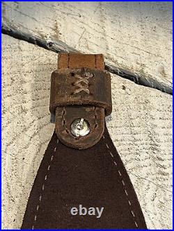thumbnail image 2 of Vintage Brown Crazy Horse Leather Rifle Sling – Hand Stitched Buffalo Leather 2 of 6