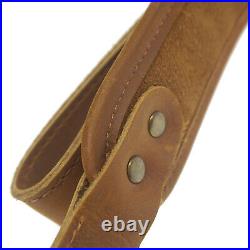 Buffalo Leather Rifle Sling, Shot Gun Cobra Style Straps With Rest Pad & Handle