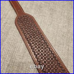 CR Leather 2 1/4 Wide Brown Rifle Sling Adustable length Made in USA