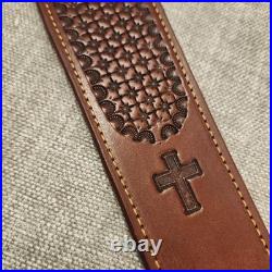 CR Leather 2 1/4 Wide Brown Rifle Sling Adustable length Made in USA