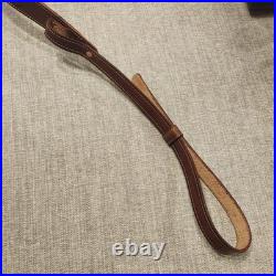CR Leather 2 1/4 Wide Brown Rifle Sling Adustable length Made in USA