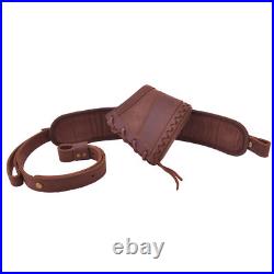 Canvas Leather Gun Butt Cover, Ammo Sling Strap for. 45-70.22LR 12GA. 357.30-30