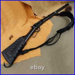 Canvas Leather Rifle Ammo Buttstock with Carry Sling Hunting for. 308.22mag. 30/30