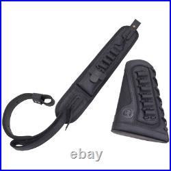 Canvas Leather Rifle Ammo Buttstock with Carry Sling Hunting for. 308.22mag. 30/30
