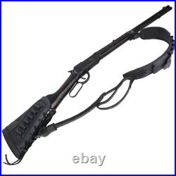 Canvas Leather Rifle Ammo Buttstock with Carry Sling Hunting for. 308.22mag. 30/30