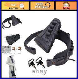 Canvas Leather Rifle Buttstock Cover with Gun Sling & Shell Holder for Dogs