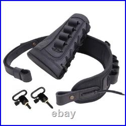 Canvas Leather Rifle Buttstock Cover with Gun Sling & Shell Holder for Dogs