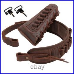 Canvas Leather Rifle Buttstock Cover with Gun Sling & Shell Holder for Dogs