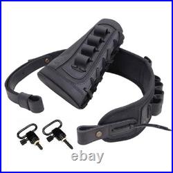 Canvas Leather Rifle Buttstock Cover with Gun Sling & Shell Holder for Dogs