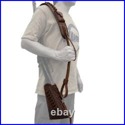 Canvas Leather Rifle Buttstock Cover with Gun Sling & Shell Holder for Dogs