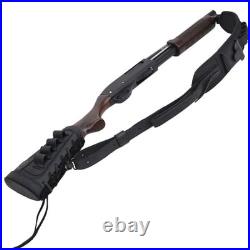 Canvas Leather Rifle Buttstock Cover with Gun Sling & Shell Holder for Dogs
