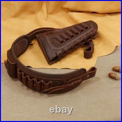 Canvas Leather Rifle Buttstock Cover with Gun Sling & Shell Holder for Dogs