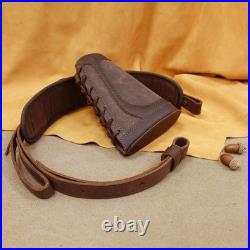 Canvas Leather Rifle Buttstock Cover with Gun Sling & Shell Holder for Dogs