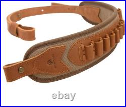 Canvas Leather Rifle Shell Holder Sling for 30-30.30-06.45-70.308cal 12GA