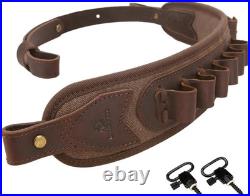 Canvas Leather Rifle Shell Holder Sling for 30-30.30-06.45-70.308cal 12GA