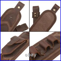 Canvas Leather Rifle Shell Holder Sling for 30-30.30-06.45-70.308cal 12GA