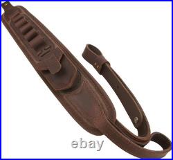 Canvas Leather Rifle Shell Holder Sling for 30-30.30-06.45-70.308cal 12GA