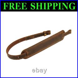 Classic Buffalo Leather Rifle Sling Secure Carry with Stylish Accent Stitching
