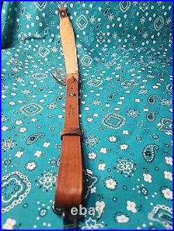 Cobra Bianchi Cobra #70 White Stitched Tooled Sheep Backed Leather Rifle Sling