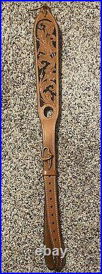 Cobra Bianchi Cobra Grande #74 Stitched Tooled Sheep Backed Leather Rifle Sling