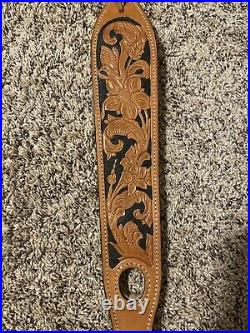 Cobra Bianchi Cobra Grande #74 Stitched Tooled Sheep Backed Leather Rifle Sling