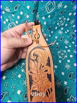 Cobra Bianchi Cobra Grande #74 Stitched Tooled Sheep Backed Leather Rifle Sling